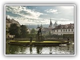 Pond in Wallenstein Garden, St Nicholas Church - Prague
